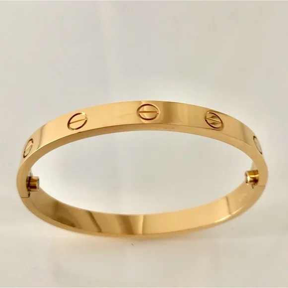 Gold Screw Bracelet Cuff Classic Model - Picture 5 of 9
